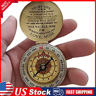 Dad To Son Enjoy The Ride Vintage Compass Copper Compass Christmas Birthday Gift • $3.55