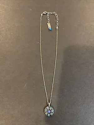 Signed Mariana Silver Tone Rhinestone Pendant Necklace • $45