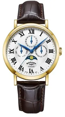 Rotary Mens Windsor Moonphase Watch 39mm Water Resistant GS05328/01 • $291.07