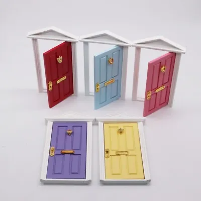 $13.99 • Buy 1:12 Scale Dollhouse Miniature Wooden Fairy Colorful Door Furniture Accessories