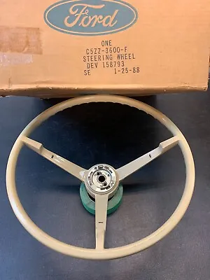 1965 66 Ford Mustang Steering Wheel Cream FOMOCO C5ZZ-3600 FASTBACK CONVERTIBLE • $365.66