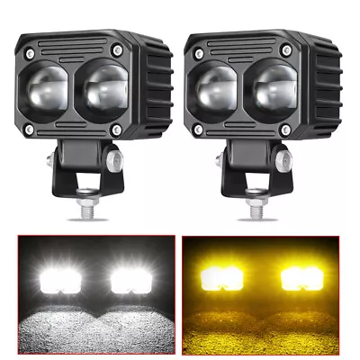 2x3inch LED Cube Pods Work Light Bar Spot Driving Lamp Amber + White Offroad SUV • $29.98