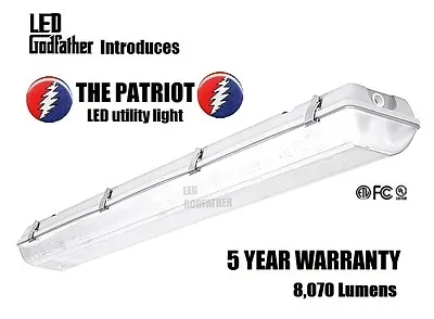 4 Ft. 66w Water Vapor Tight Lighting Fixture With 3x LED T8 Included 5000K NEW! • $99