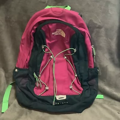 The North Face Jester Backpack Navy Pink Laptop Bag Books Back To School Used • $33