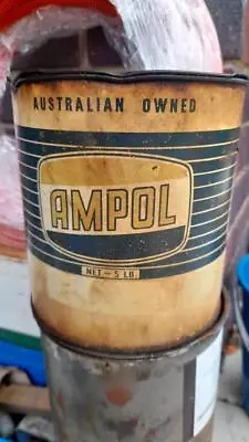 Ampol 5Lb Grease Can Vintage. Tools Workshop Garage Old Truck House Old. • $29.99