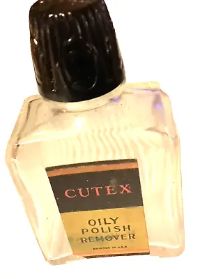 1930s CUTEX OILY POLISH REMOVER BLACK BAKELITE SIGNED CUTEX TOP USA Vintage RARE • $19.99