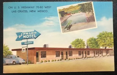 Del Prado Motel Las Cruces NM New Mexico Linen Vintage Postcard X23 • $8