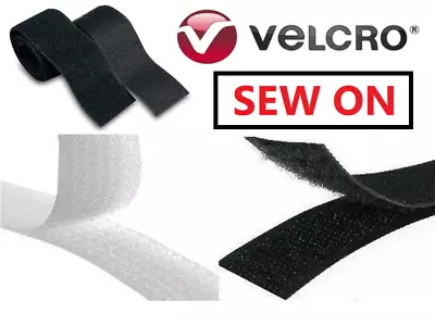 VELCRO® Sew On Hook And Loop Tape White/black 16mm 20mm 25mm 30mm 1m 2m 3m 4m 5m • £4.50