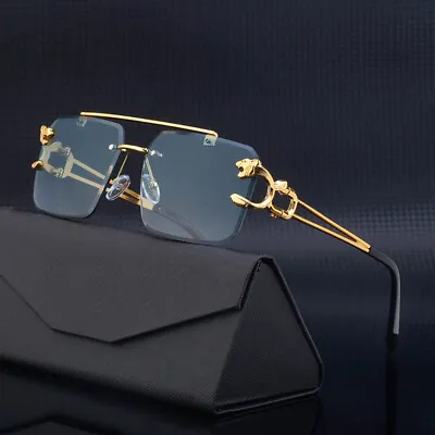Fashion Square Pilot Sunglasses Mens Women Retro Metal Bar Hip Hop Shade Glasses • $8.99