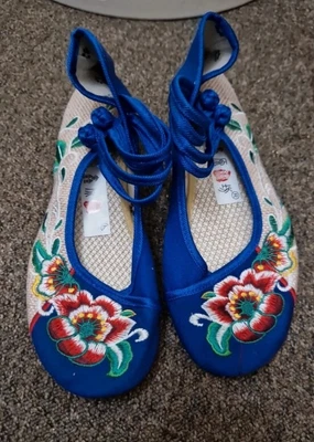 £8 • Buy Chinese Embroidered Pumps Womens Mary Jane Shoes Ballerina Ballet Flats Loafers