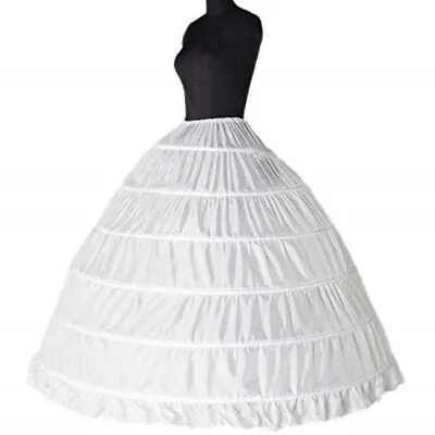 6 Hoop Wedding Ball Gown Crinoline Bridal Prom Dress Petticoat Skirt Underskirt • $16.73