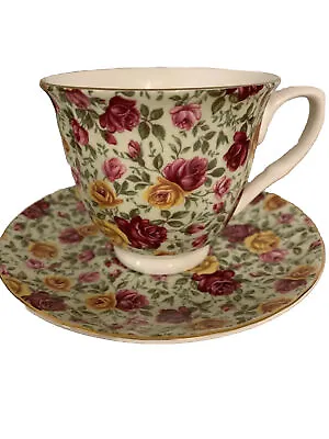 Vintage Chintz Mayfair Fine China Staffordshire England Tea Cup Saucer Teacup • $14.99