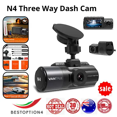 $384.32 • Buy Vantrue N4 Three Way Dash Cam, Dual 4k+1080P, Front Inside And Rear