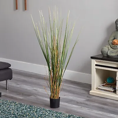 $65 • Buy 4 Ft. Artificial Grass & Bamboo Plant Wispy Grass Home Decor. Retail $97