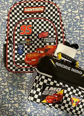 New Disney Cars Lightning McQueen  Backpack With Lunch Tote School • $88.78