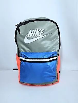 Nike Heritage Jersey Culture Backpack -Jade Stone Photo Blue Orange BA6092-371 • $75.99