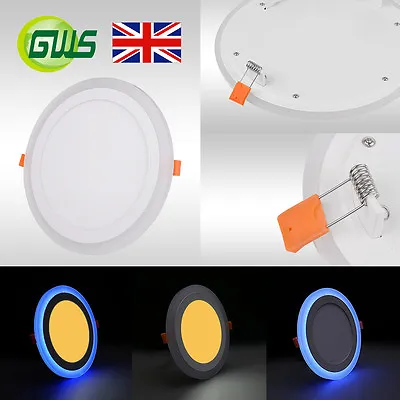 Led Recessed/surface Mounted Blue Edge Lit Panel Light Round/square Downlight • £8.50