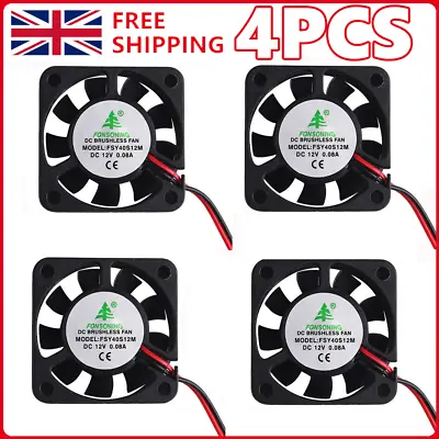 £7.90 • Buy 12V DC 40mm*40mm PC Brushless 2 Pin Computer Cooling Fan Heat Sink Marine CPU