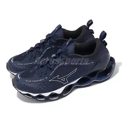 Mizuno Wave Prophecy 13 Navy White Men Road Running Jogging Shoes J1GC2400-02 • $194.99