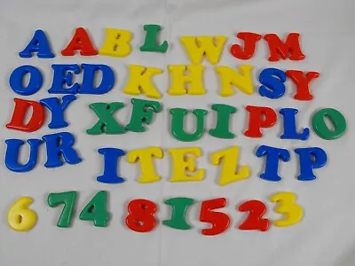 Bag Of 40 Colorful Magnetic Letters And Numbers - Great Learning Fun - NICE • $3.49