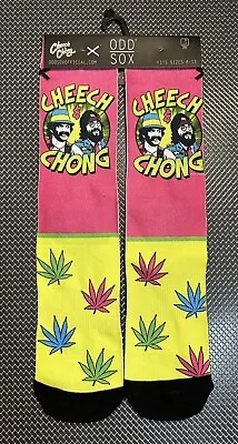 NEW Odd Sox MEN PRINTED CHEECH & CHONG CREW SOCKS Sz 6-13 Bright Color Gag Gift • $8.99