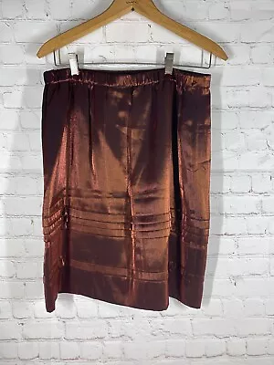 Ladies SIMPLY VERA WANG Lined Metallic Look Copper Layered Above Knee Skirt Sz8. • $20