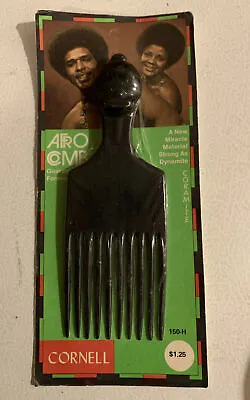 Vintage 1970s Cornell Afro Comb Hair Pick Head Groovy Babe NOS Sealed Unused • $29.99