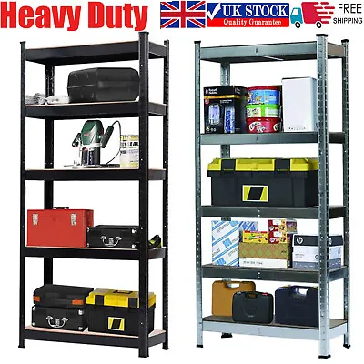 £22.99 • Buy 5 Tier Heavy Duty Shelving Unit Kitchen Garage Metal Storage Shelves 150x70x30cm