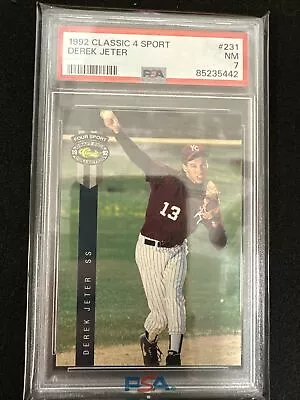 1992 Classic 4 Sport #231 Derek Jeter RC Rookie HOF PSA 7 • $9.99