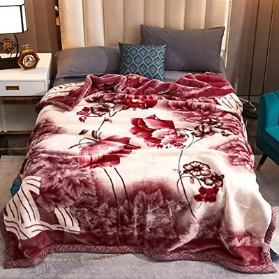 Mink Fleece Throw Blanket 59  × 79  - 2 Ply Reversible Silky Soft Plush Warm Bla • $83.99