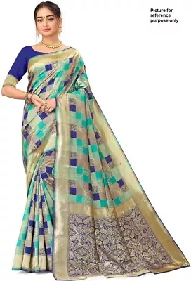 Indian Multicoloured Art Silk Saree #SFB 003 / Sari / Salwar / Bollywood Dress • $92