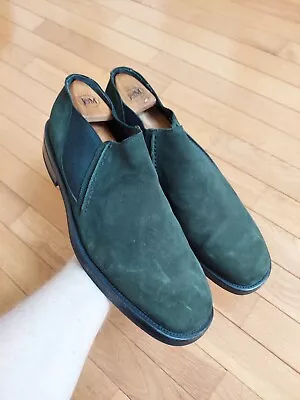 Vintage Donna Karan New York Men's Forest Green Suede Ankle Chelsea Boots 11.5 • $99.99