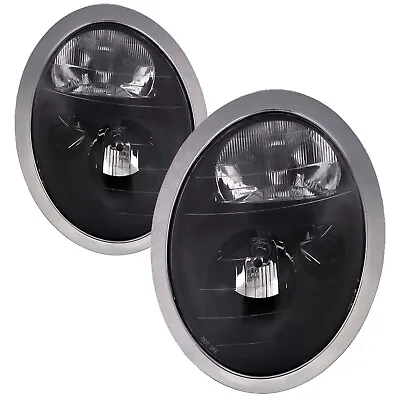 Black Headlight Halogen Left Driver Right Passenger Pair Fits 02-04 Mini Cooper • $168.69