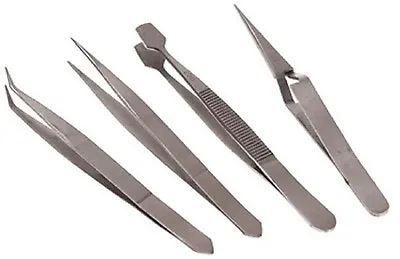 4 X Precision Tweezer Set- Sewing Machines- Overlockers- Needle- Threading Tool • £2.79