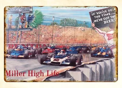 Room Metal Art 1971 Miller High Life Beer Indy 500 Car Racing Metal Tin Sign • $18.96