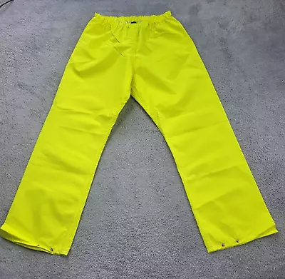 Bristol Oilskin & Overall Co Trousers Mens Large Hi Vis Neon Yellow Overtrousers • £14.99