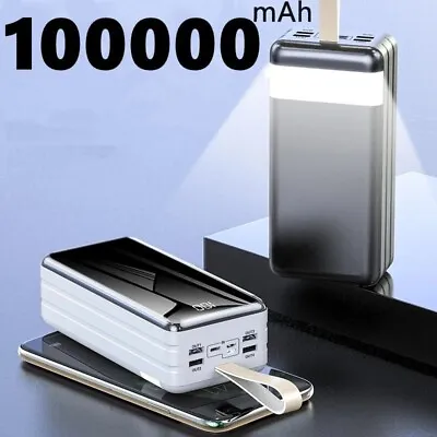 Offer Power Bank 100000mAh Portable Charger 4 USB LED Poverbank External Battery • $105.66