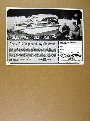 1968 Glastron V-214 Vagabond Camper-Boat Photo Vintage Print Ad • $8.29