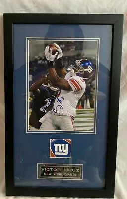 New York Giants Victor Cruz Autographed 8x10 Color Photograph Matted And Framed • $350