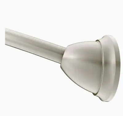 Moen 57-in To 60-in Tension Mount Brushed Nickel Tension Single Curve Shower Rod • $39