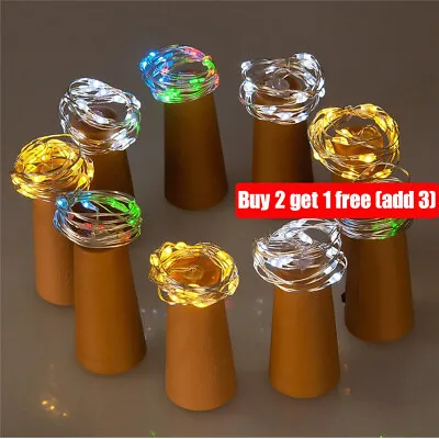 Bottle Fairy String Lights Battery Cork Shaped 2M 20LED Wedding Party XMAS • £2.43