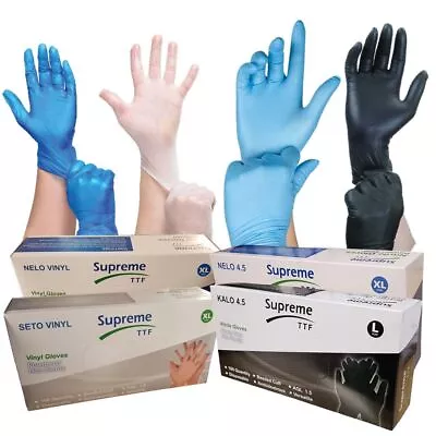 Black Nitrile Powder & Latex Free Thick Disposable Gloves Tattoo Mechanic 100 • £1.99