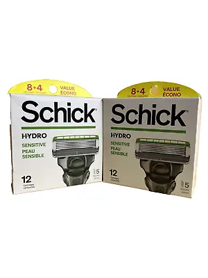 Schick Hydro Sensitive Men's Razor's 5 Blades 24 Refillable Cartridges New Box • $27.90