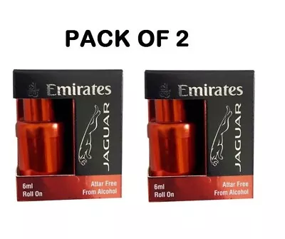 JAGUAR Emirates Roll On Attar Ittar 6 Ml LONG LASTING FOR UNISEX ( PACK OF 2 ) • $33.53