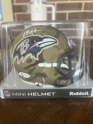 Ravens Mark Ingram Camo Autographed Mini Helmet. Beckett Cert • $74.99