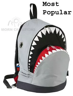 SHARK Backpack LARGE Morn Creations Great White GREY Week Killer Whale Dancing  • $59.99