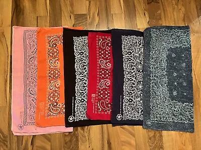 Vintage Lot Of 6 Bandanas Fast Color Paris Made In USA Cotton Paisley Western • $54.99