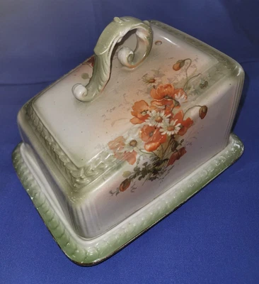 $10 • Buy Vintage Porcelain Ceramic Floral Cheese Keeper