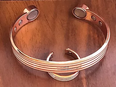 Pure Copper Magnetic Bracelet & Ring Set Energy Arthritis Men Women Cuff Bangle • $17.99