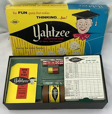 1956 Yahtzee Game By E.S. Lowe Complete In Very Good Condition FREE SHIPPING • $31.49